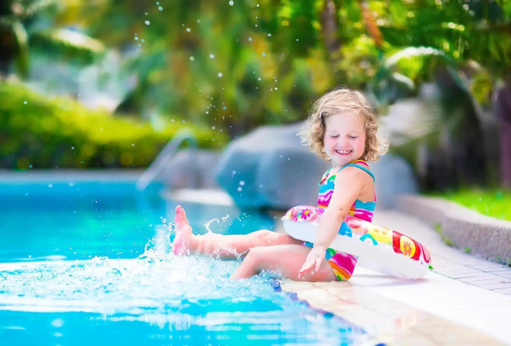cute kid in the pool