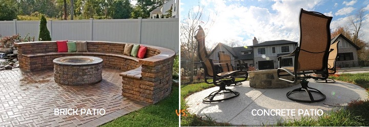 brick patio vs concrete patio atlanta