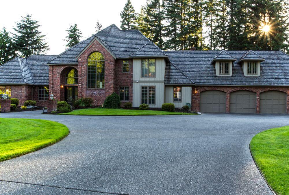 Concrete driveway in a residential space