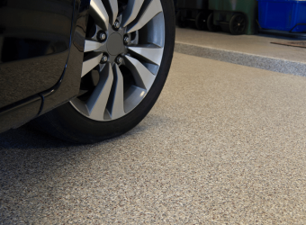 epoxy coating of a concrete garage flooring