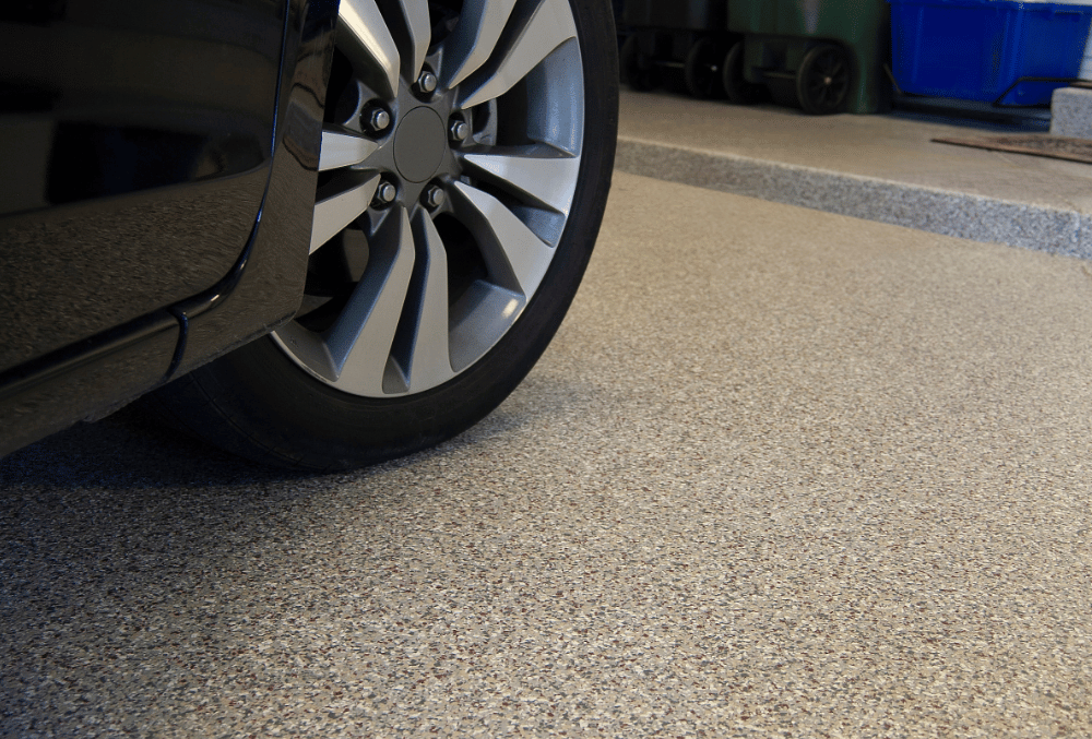epoxy coating of a concrete garage flooring