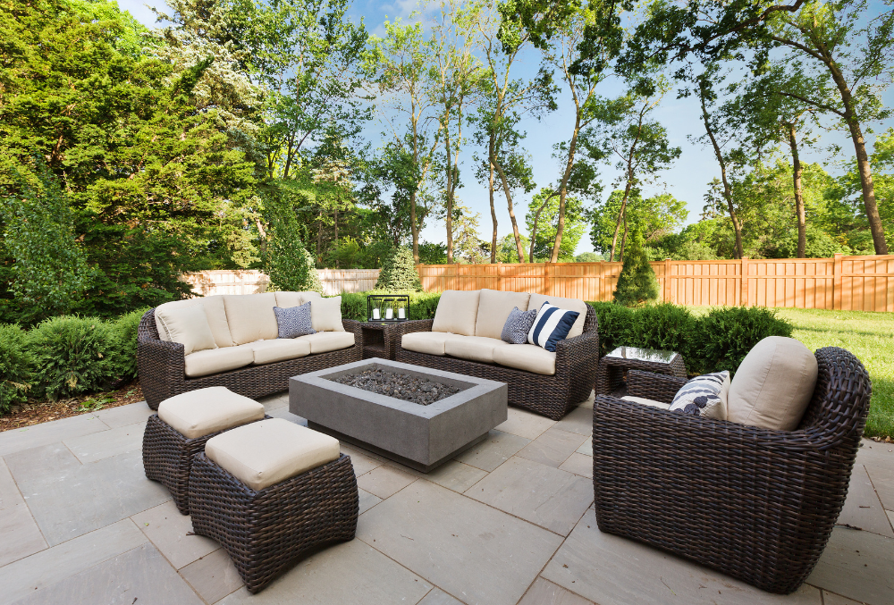 outdoor backyard patio with chair set