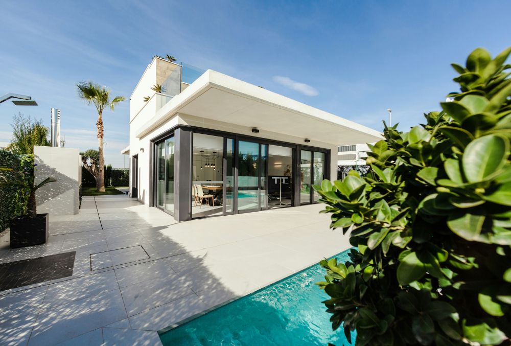 Modern house with pool sealing