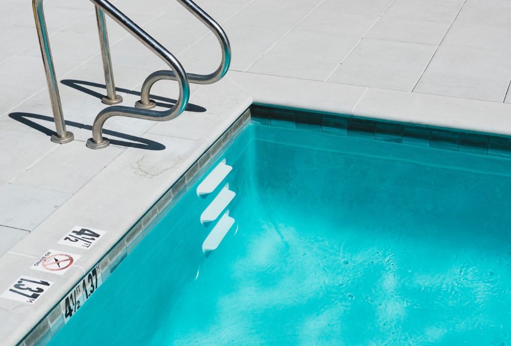 resurfaced concrete pool deck