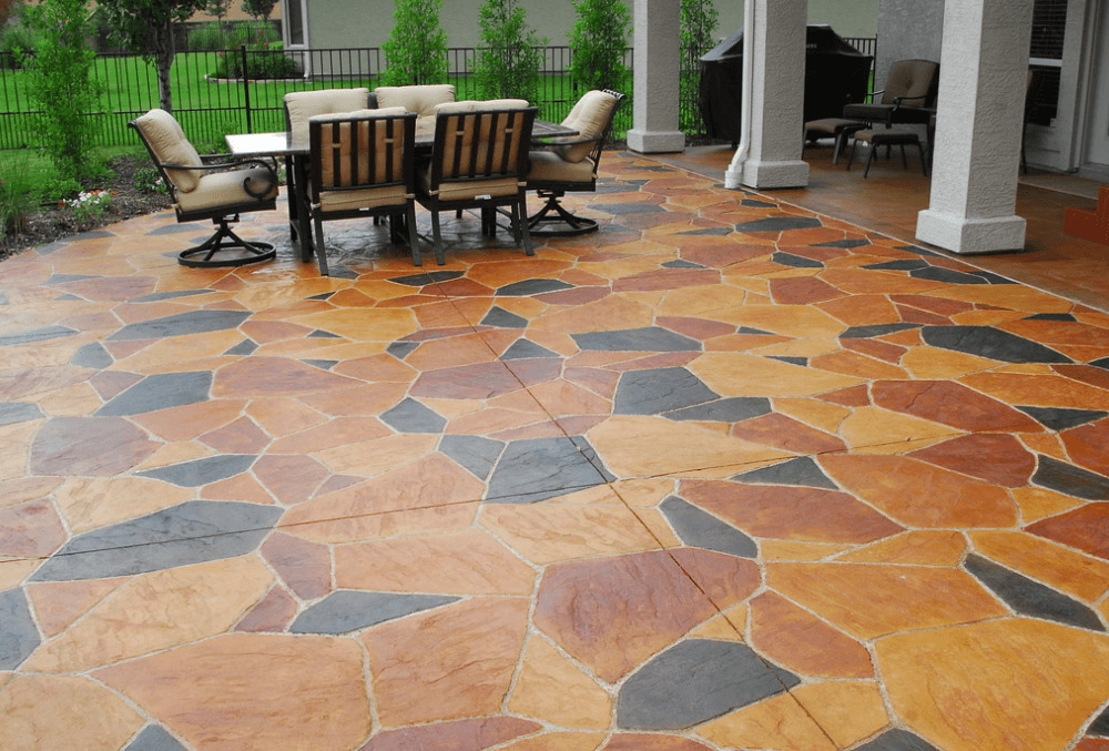 colored stamped concrete floor