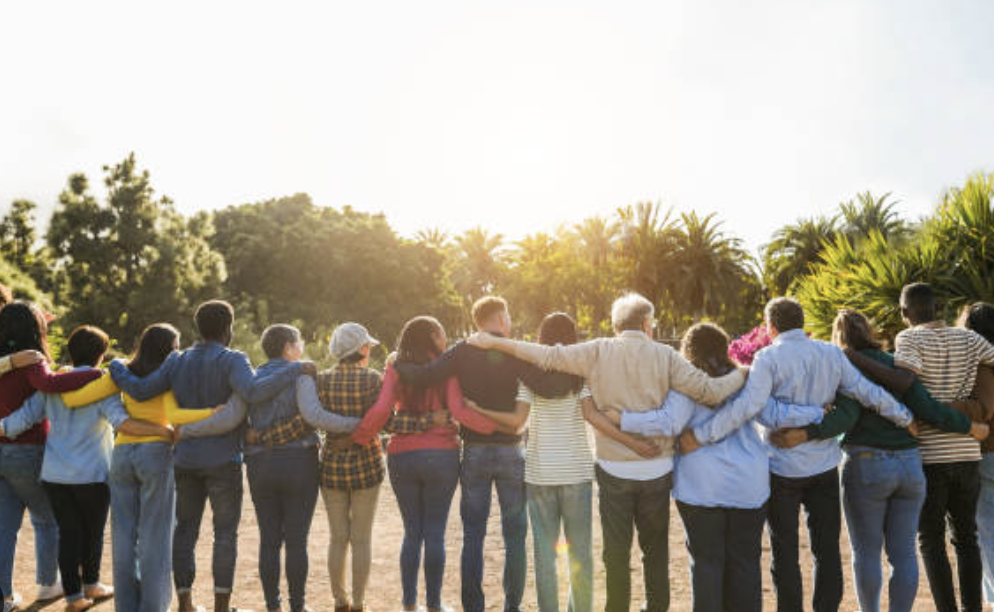 community of people expressing love