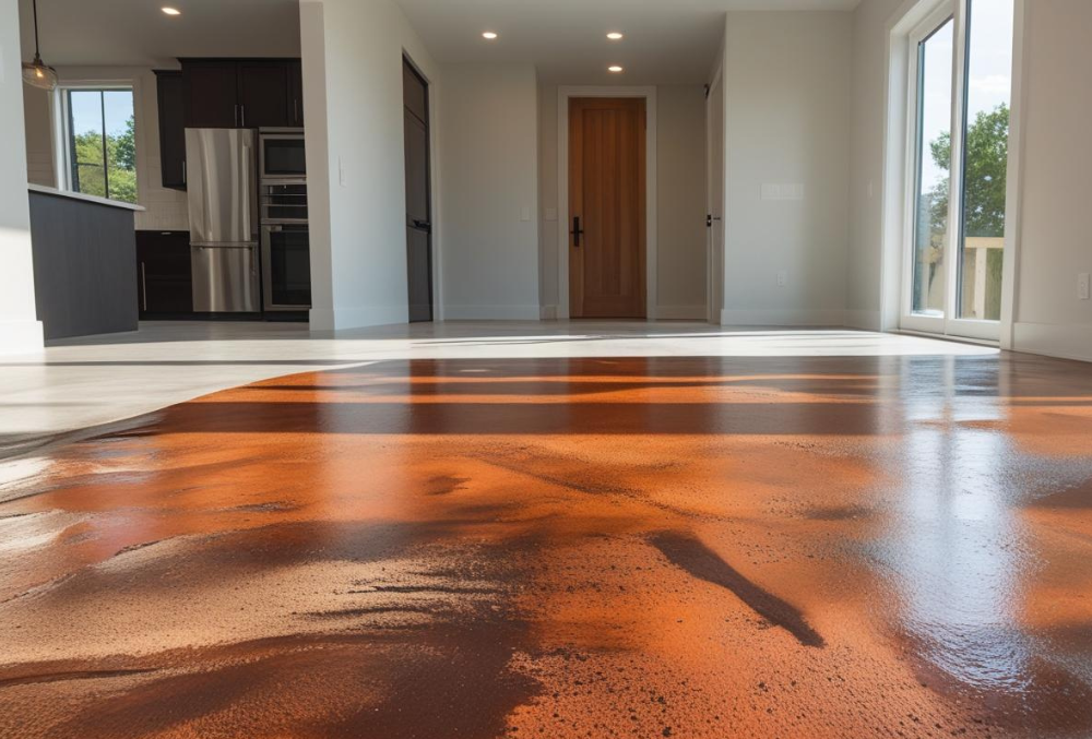 concrete Staining on the living room