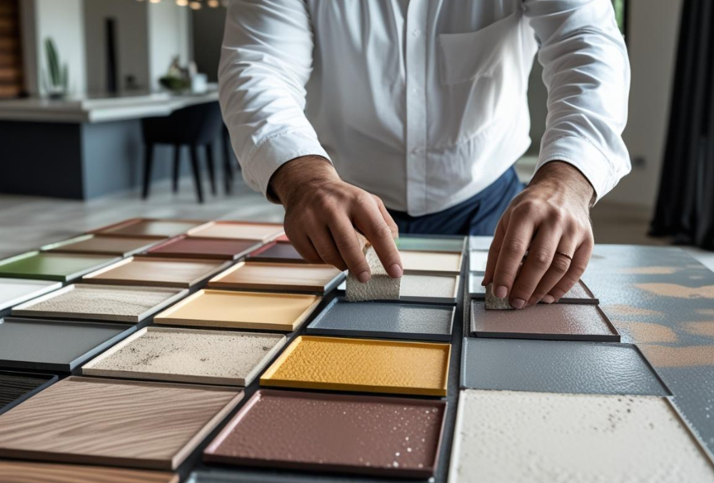 person choosing concrete Staining for floor