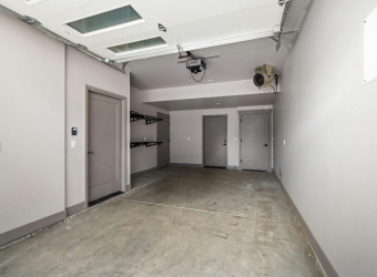 Empty concrete garage floor