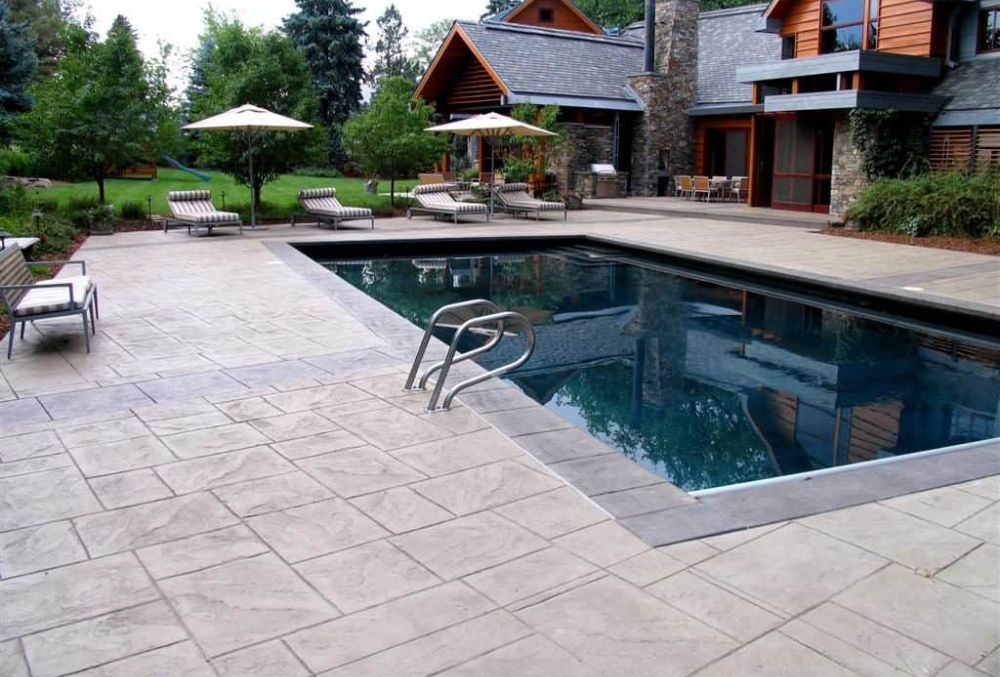 Stamped concrete Pool deck