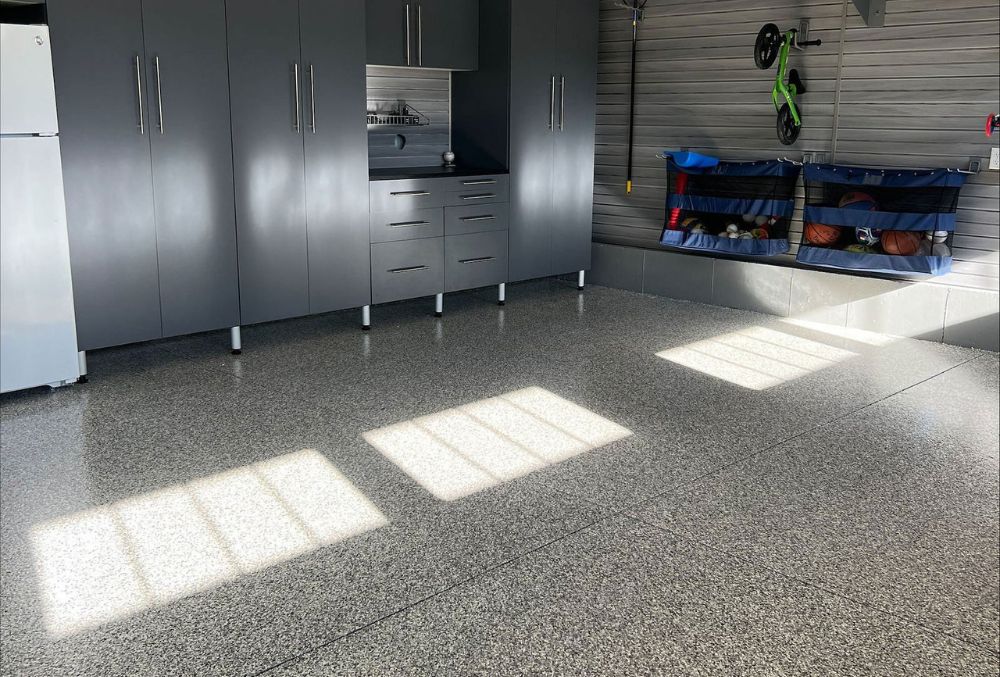 cabinets epoxy garage flooring