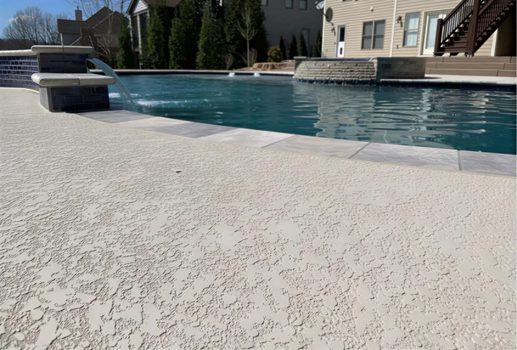 Spray textured pool deck