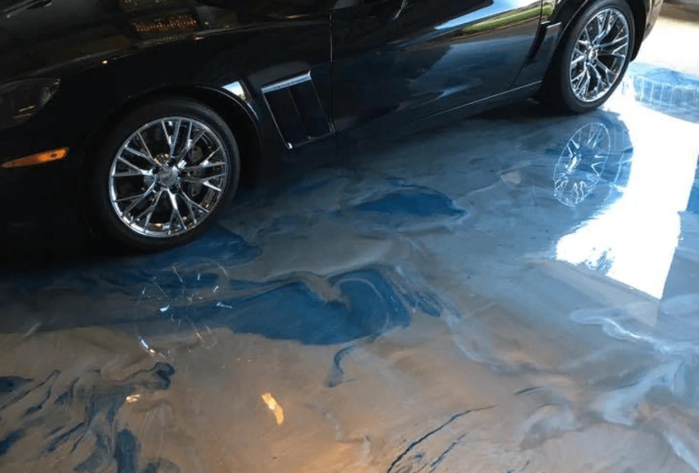 metallic garage floor