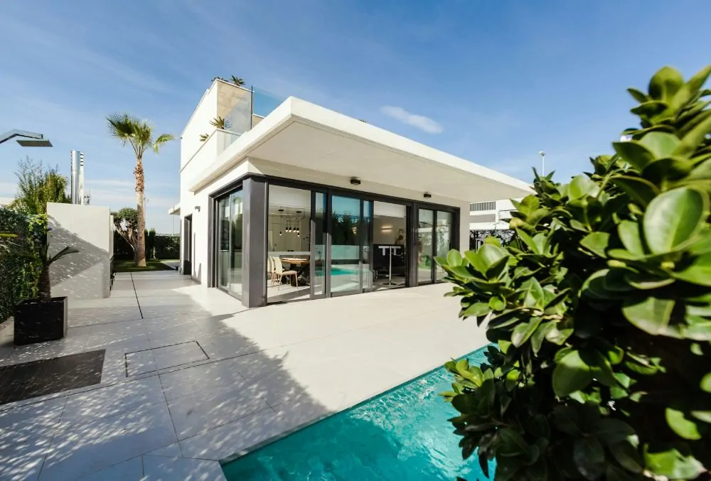 Modern house with pool sealing