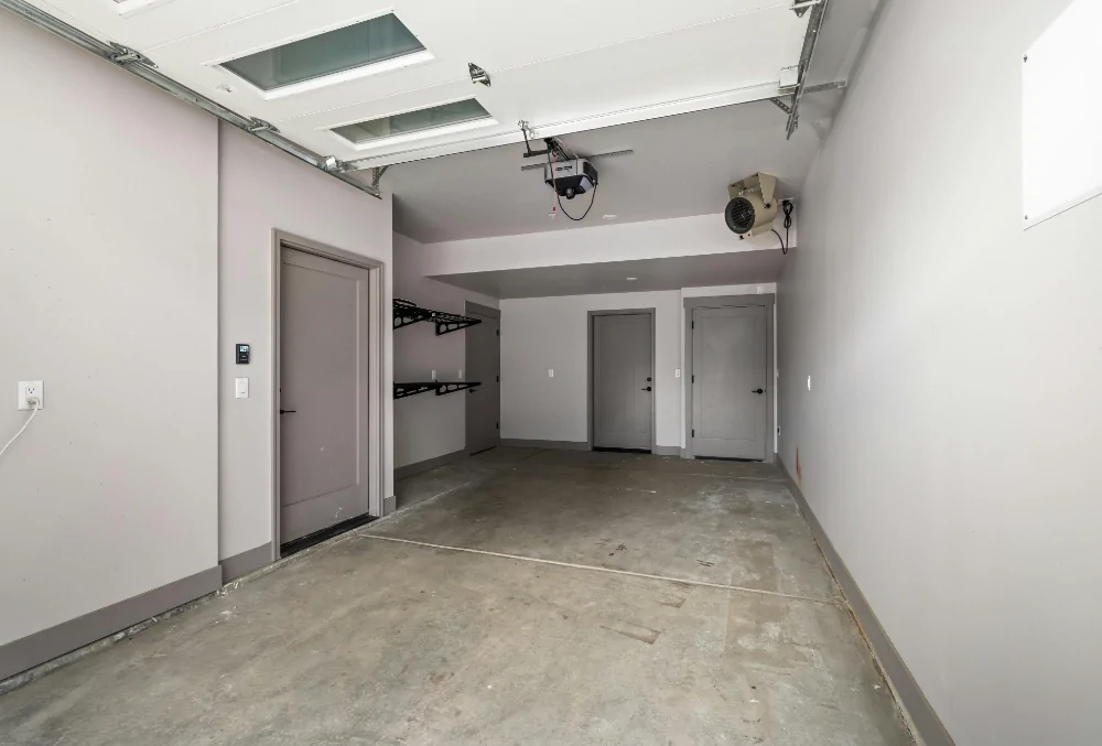 Empty concrete garage floor